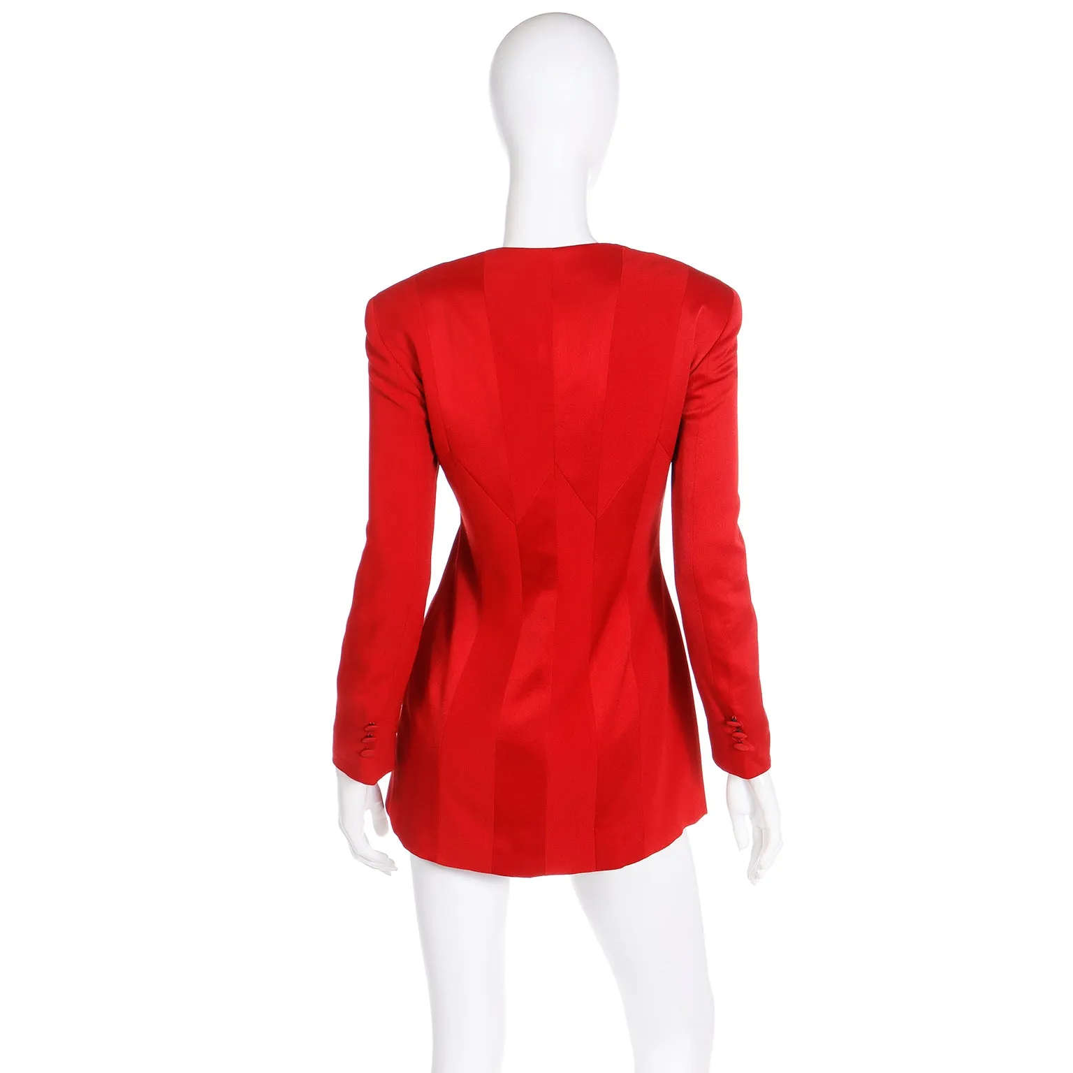 1990s Franco Moschino Cheap and Chic Vintage Red Blazer Jacket