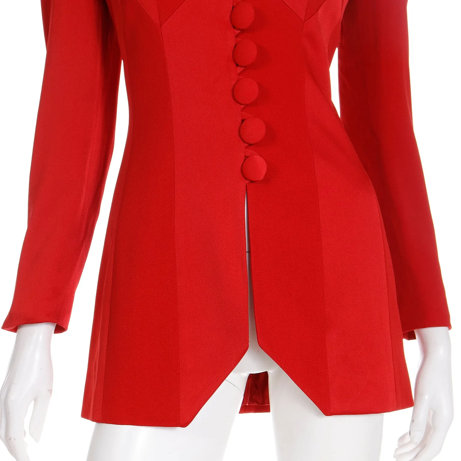 1990s Franco Moschino Cheap and Chic Vintage Red Blazer Jacket