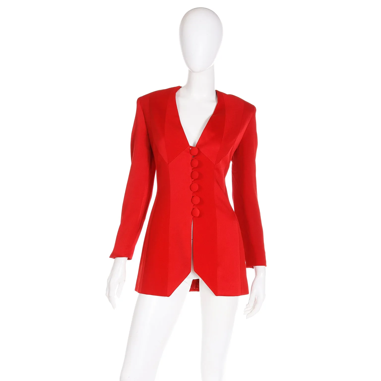 1990s Franco Moschino Cheap and Chic Vintage Red Blazer Jacket