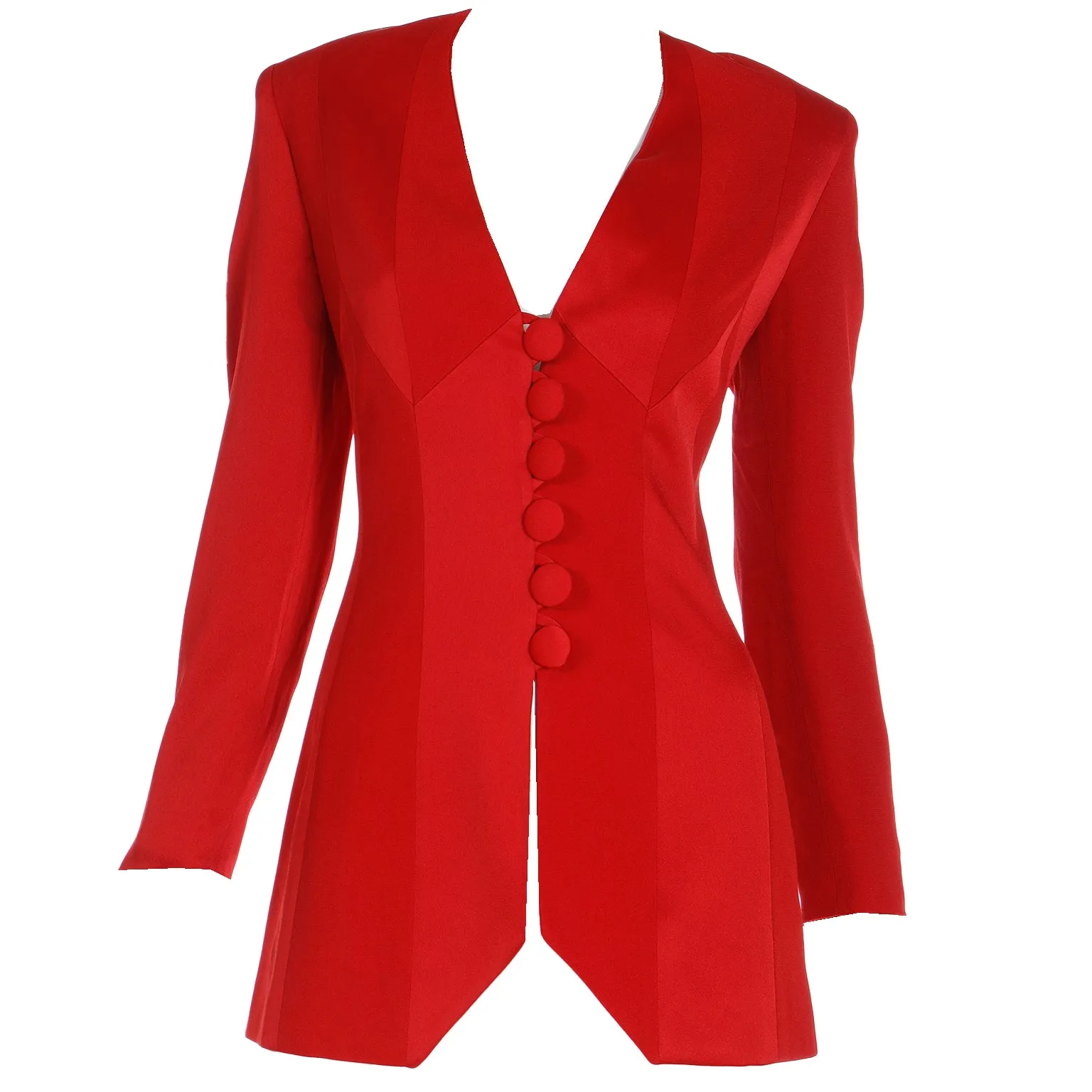 1990s Franco Moschino Cheap and Chic Vintage Red Blazer Jacket