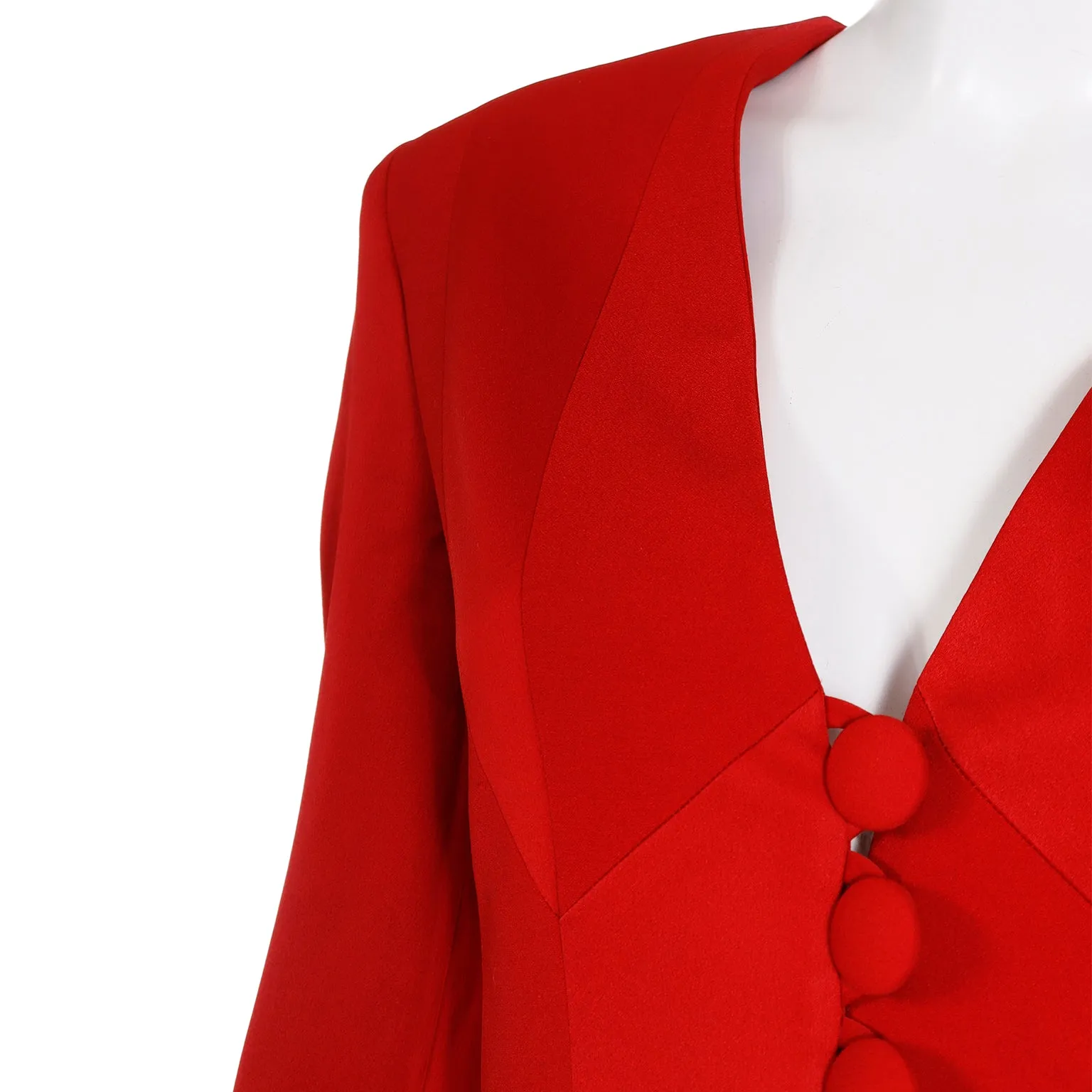 1990s Franco Moschino Cheap and Chic Vintage Red Blazer Jacket