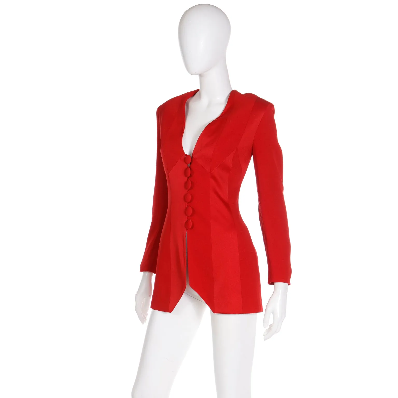 1990s Franco Moschino Cheap and Chic Vintage Red Blazer Jacket