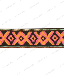 5cm (2inch) Wide Multicolour Boho Chic Fashion Jacquard Pattern Elastic