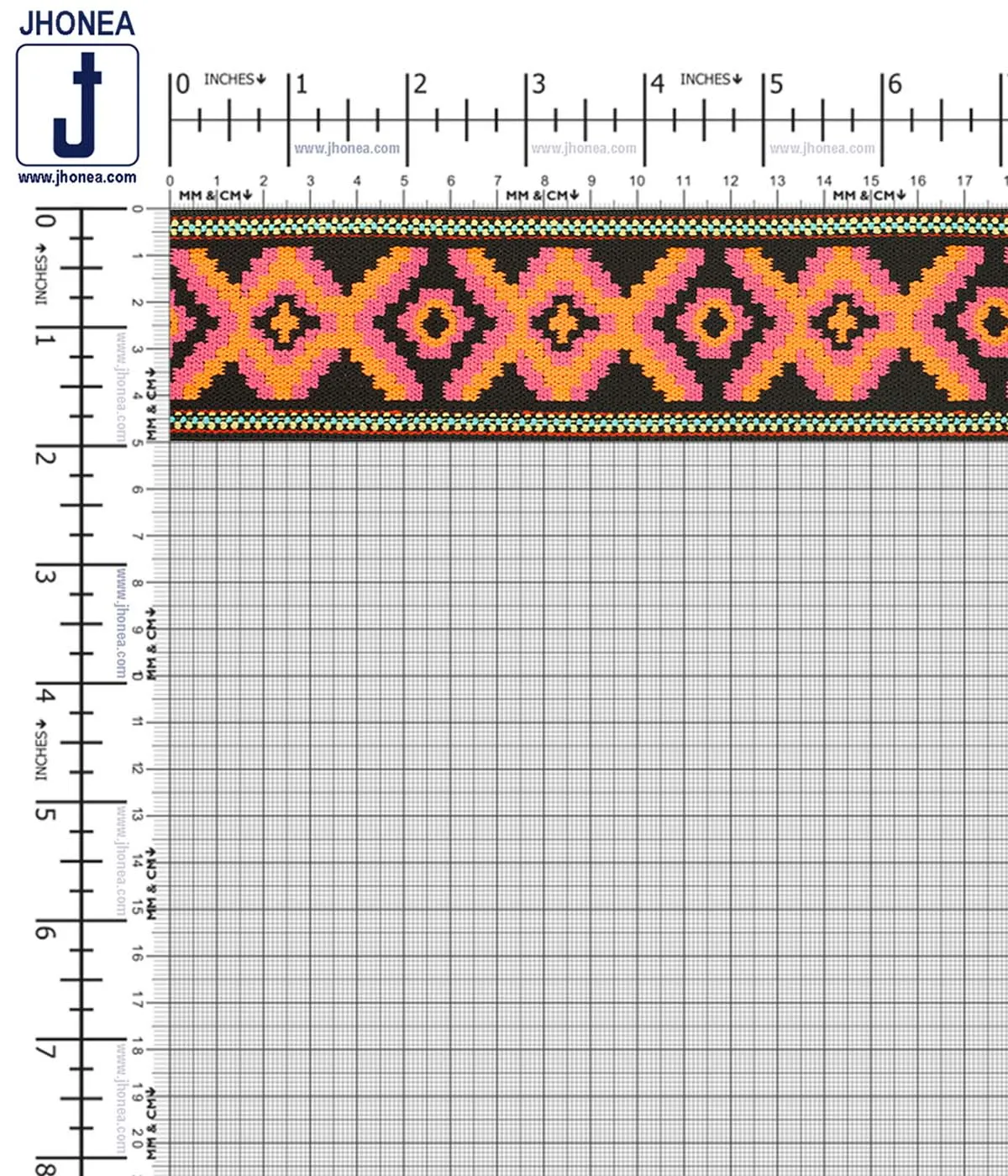 5cm (2inch) Wide Multicolour Boho Chic Fashion Jacquard Pattern Elastic