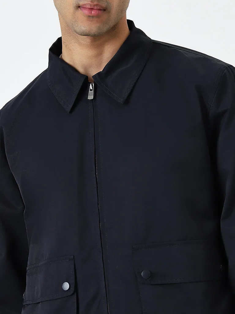 Ascot Navy Cargo-Style Relaxed-Fit Jacket