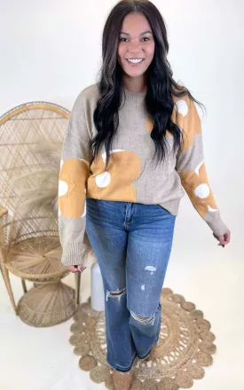 Beige Orange Flower Pullover Sweater  *PREORDER ITEM*