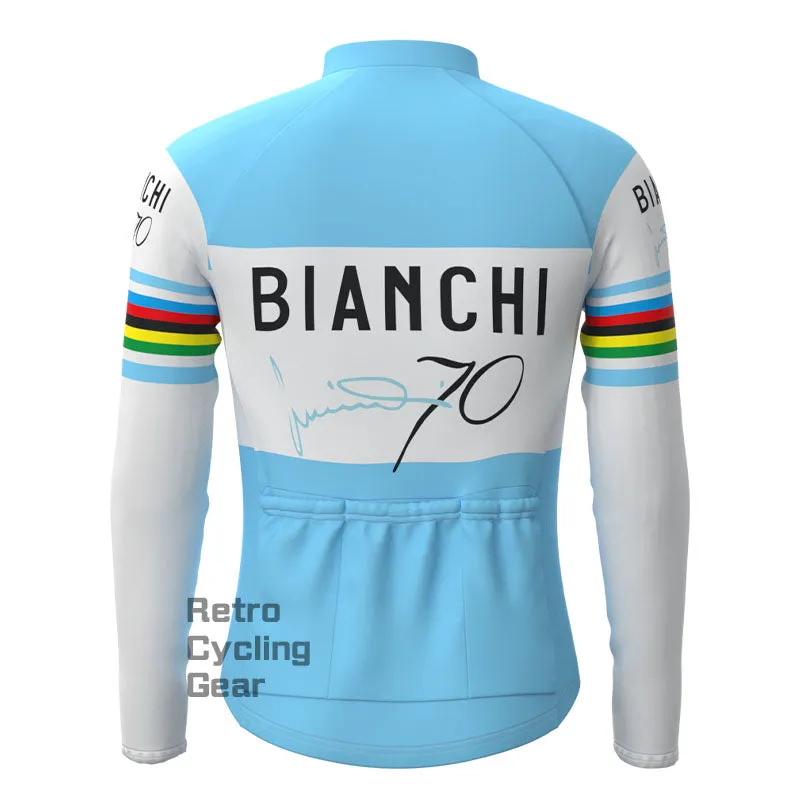 Bianchi Water Blue Fleece Retro Cycling Kits