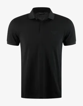 Black Tonal Eagle Logo Polo T-Shirt