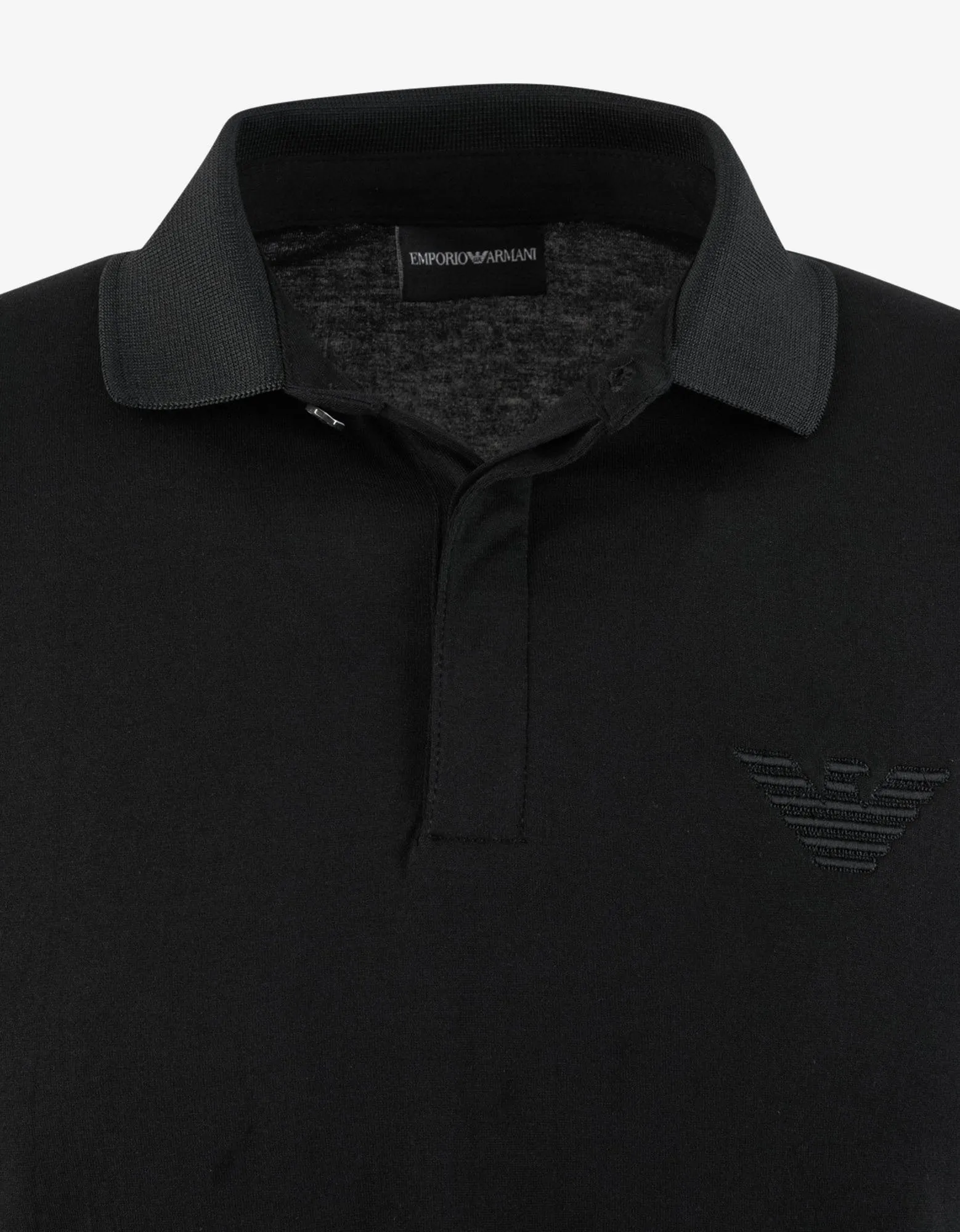 Black Tonal Eagle Logo Polo T-Shirt