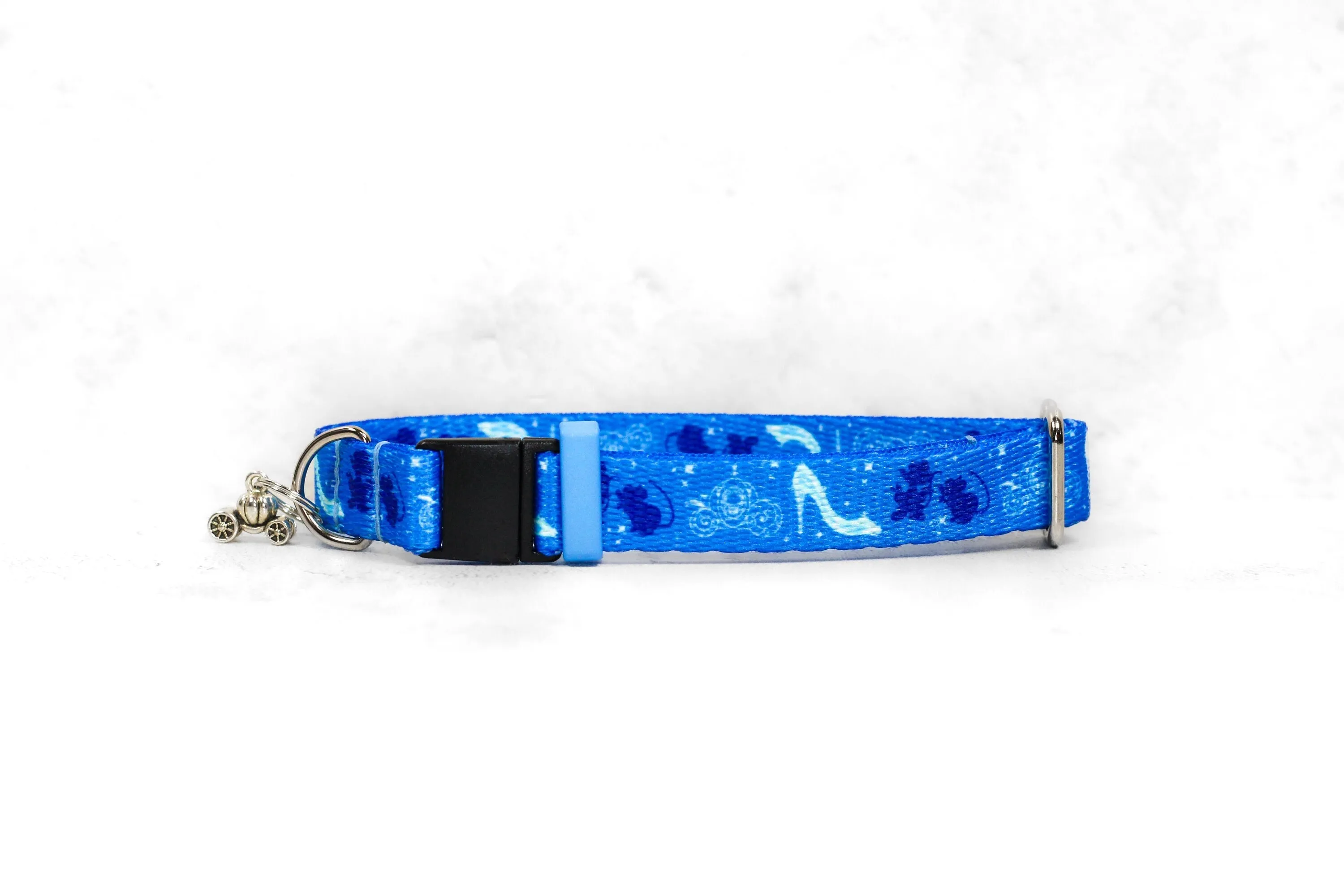 Carriage princess cat collar, Glass slipper, Princess collar, Cinderella and mice, Wide breakaway cat collar,