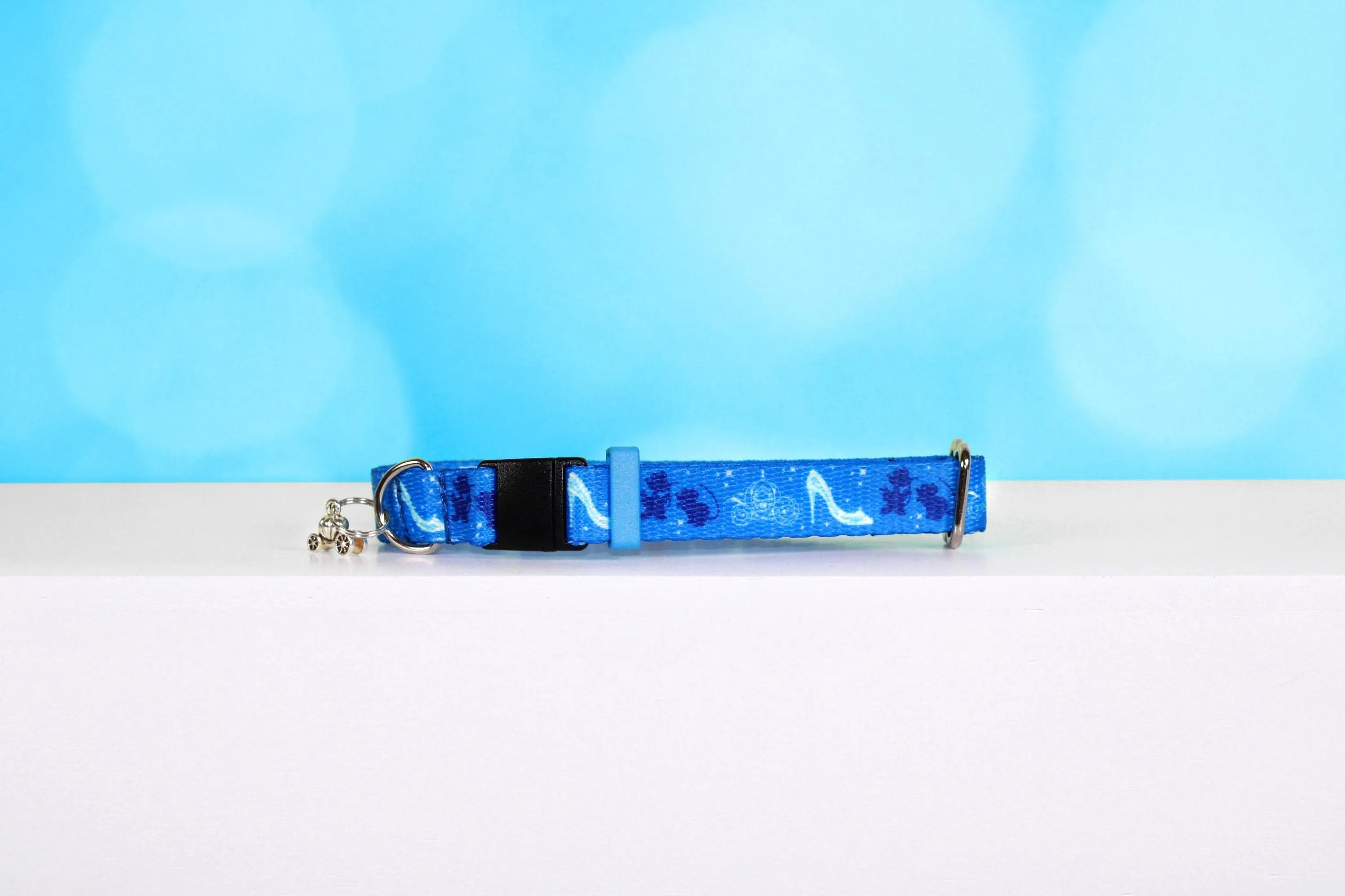 Carriage princess cat collar, Glass slipper, Princess collar, Cinderella and mice, Wide breakaway cat collar,