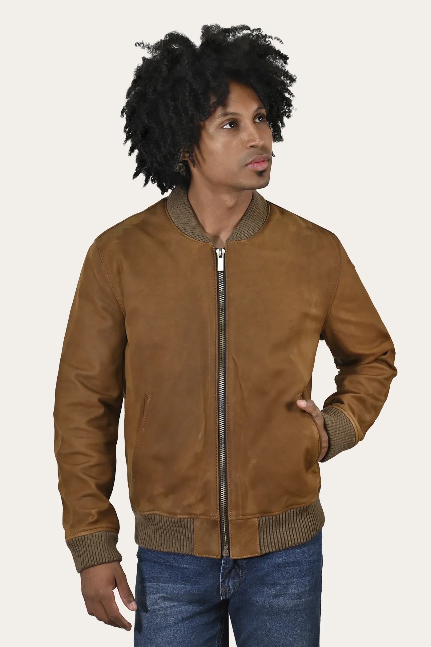 Classic Leather Bomber Jacket