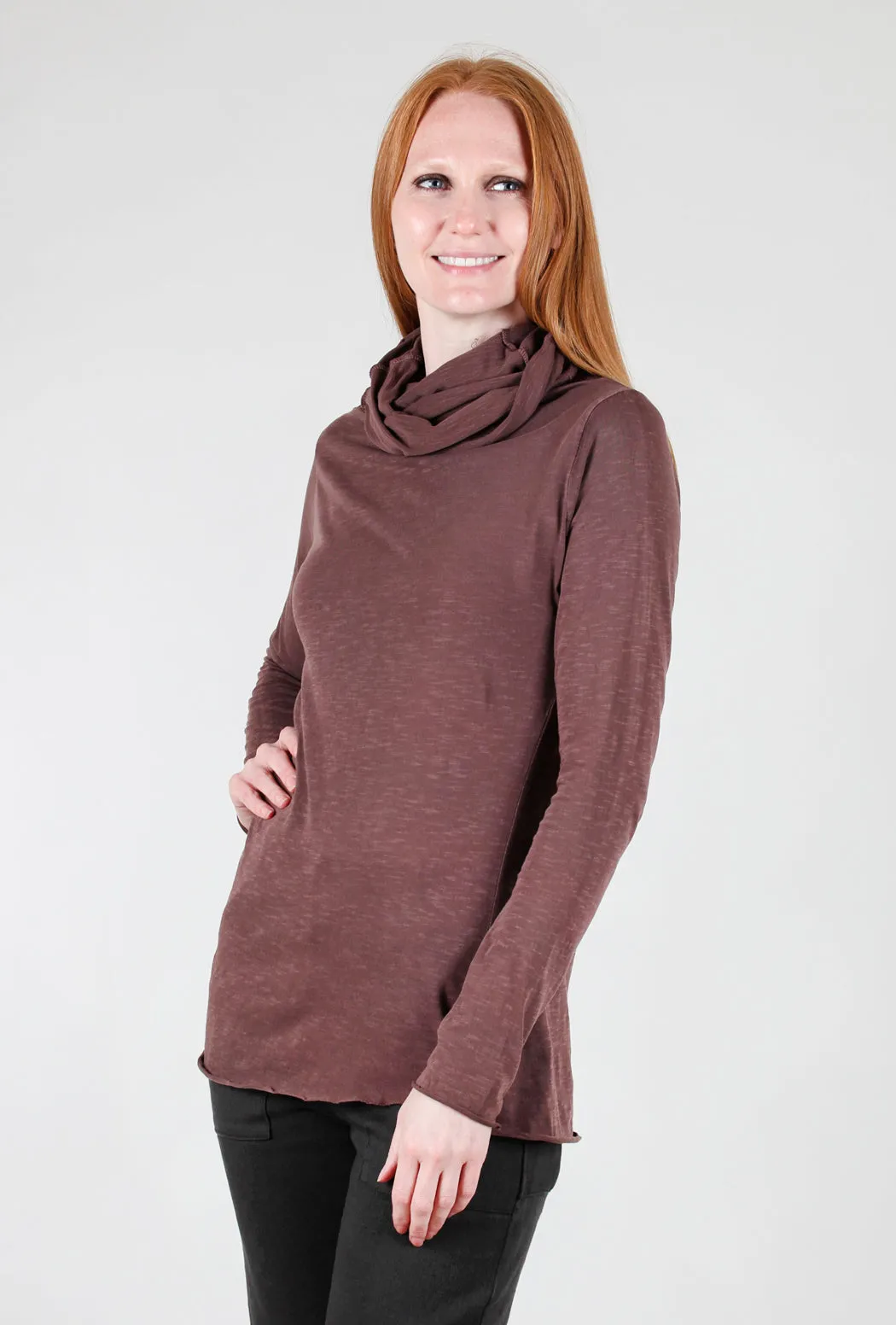 Cotton Turtleneck Emmie Top, Henna