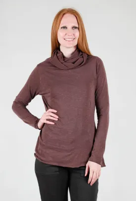 Cotton Turtleneck Emmie Top, Henna