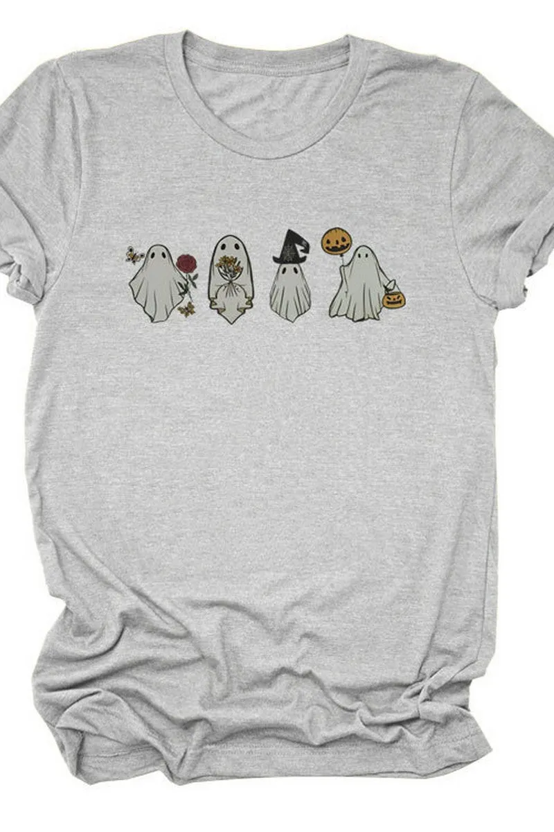 CUTE HALLOWEEN PRINTED SHORT SLEEVED T SHIRT