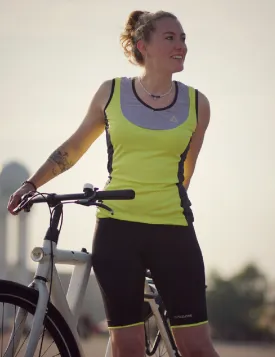 Damen Fahrradtrikot Ärmellos Comfort Line Neon Setprodukt