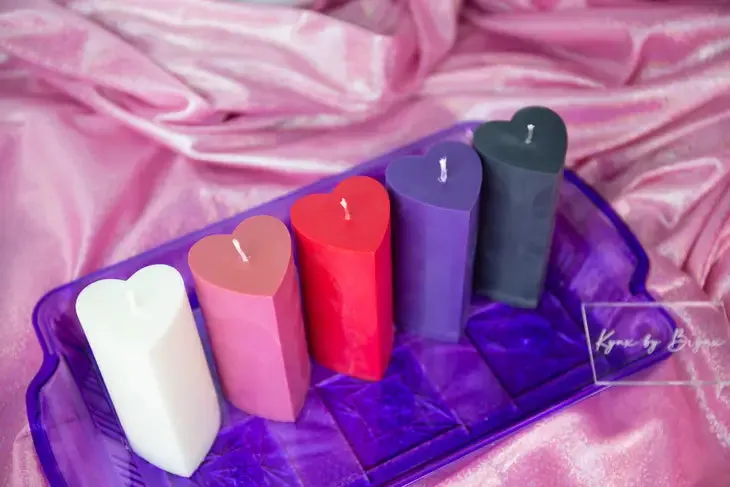 For Play Drip Pillar Candle in Purple