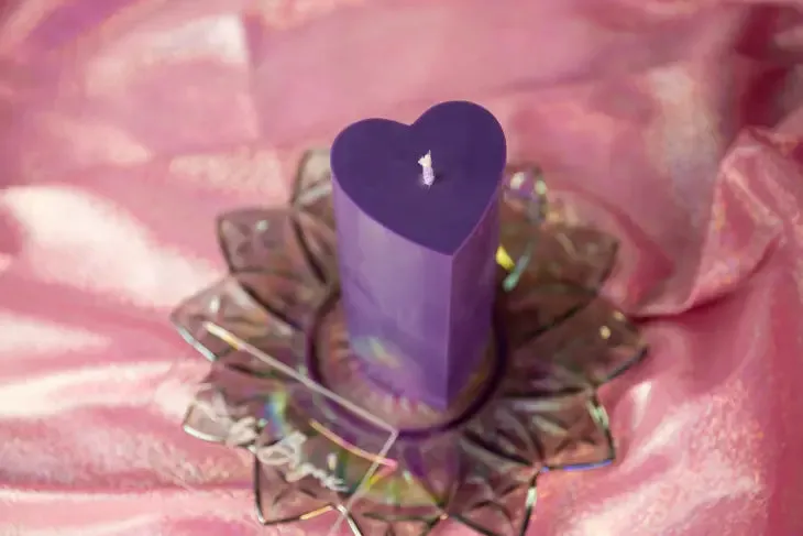 For Play Drip Pillar Candle in Purple