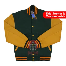 Forest Green Gold Yellow Varsity Baseball Letterman Jacket