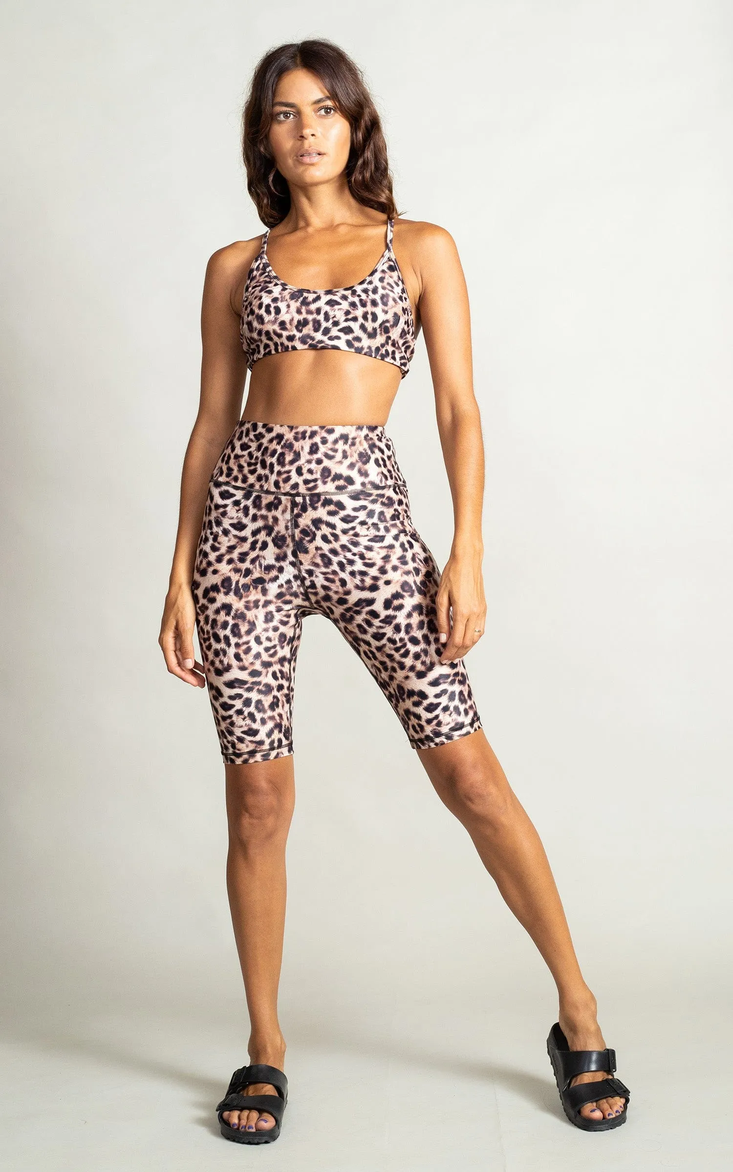 HALO Akira Cycling Shorts in Natural Leopard