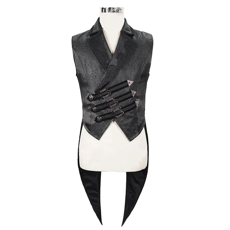 Men's Gothic Victorian Jacquard High/Low Swallow-tailed Waistcoats