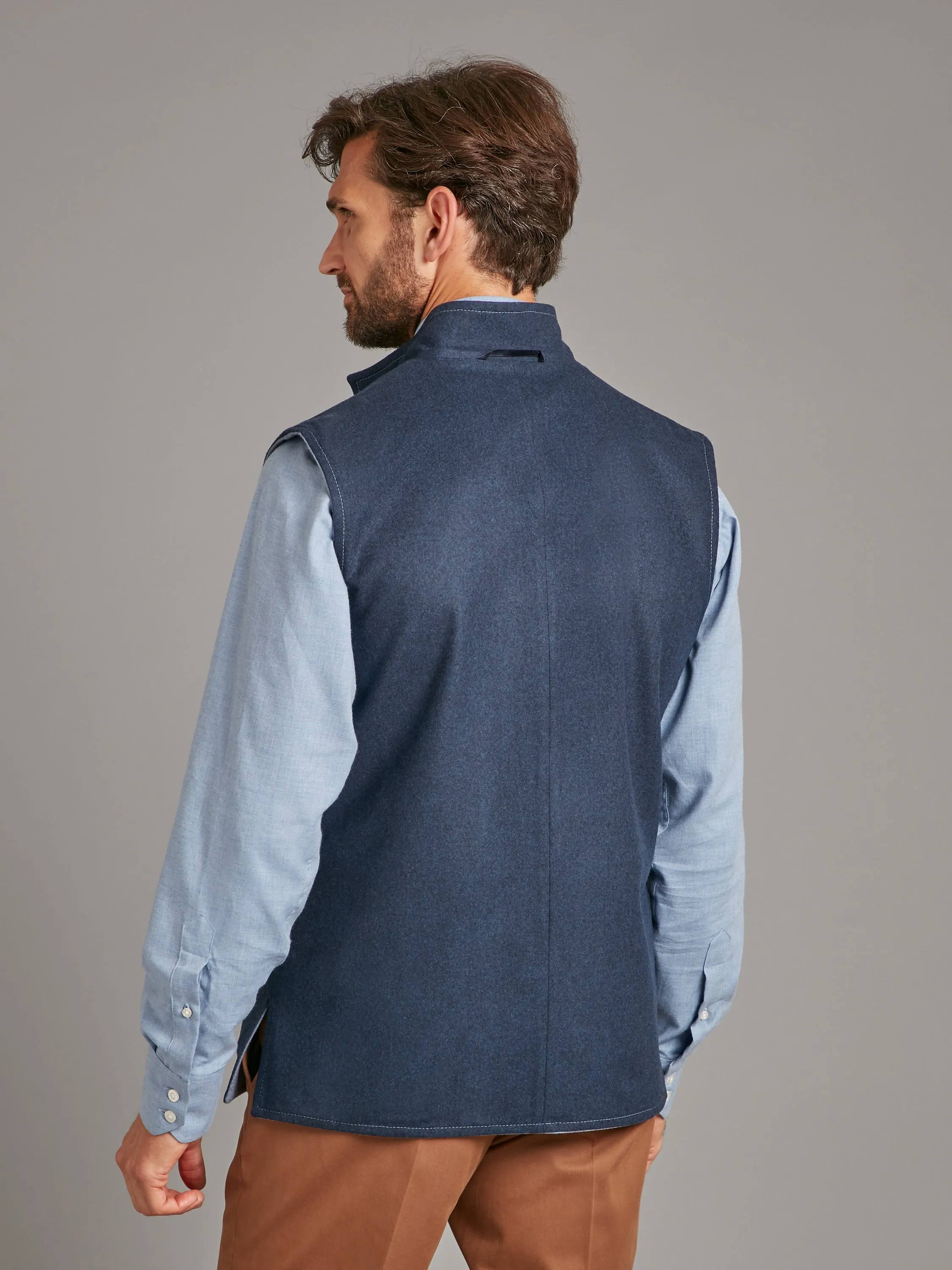 Reversible Gilet - Ink Blue & Denim Loden