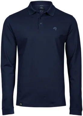 TJS 1406 ― Luxury Longsleeve Stretch Polo Shirt - Navy Blau