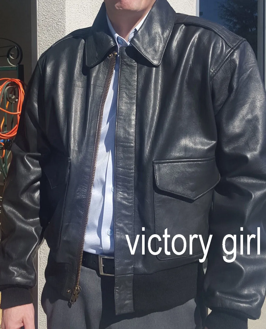 Victory Girl A2 Style Flight Jacket- Goatskin