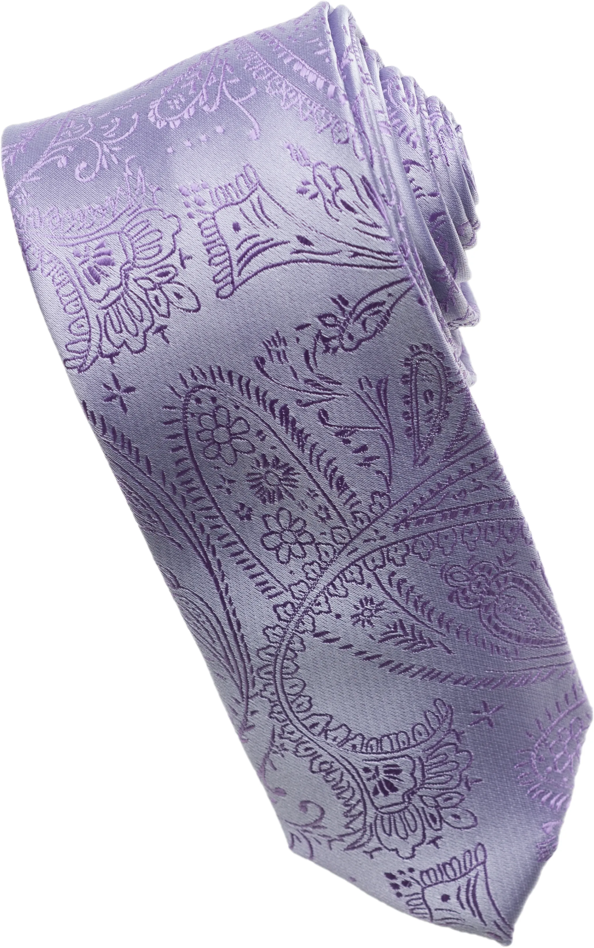 White Paisley Tone on Tone Necktie