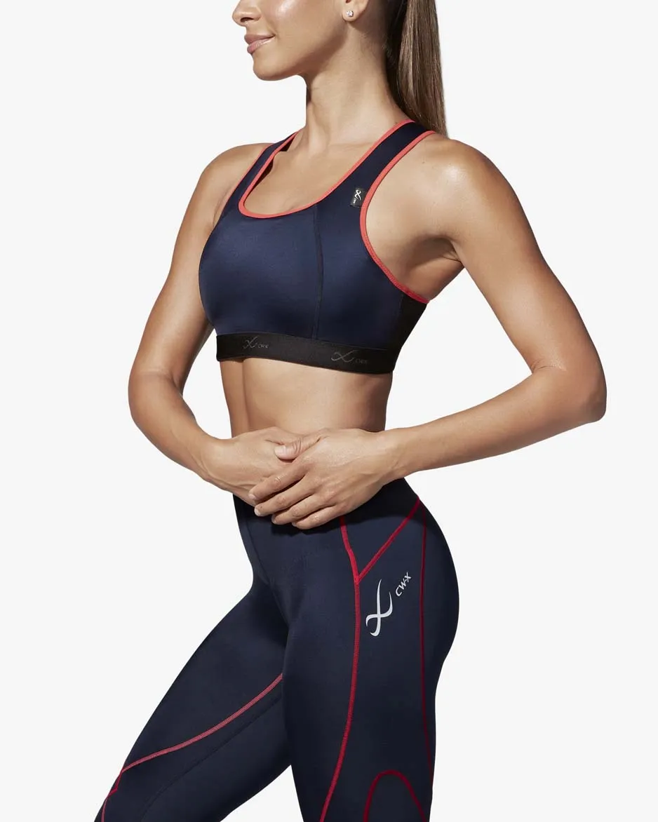 Xtra Support High Impact Sports Bra: True Navy/Hot Coral